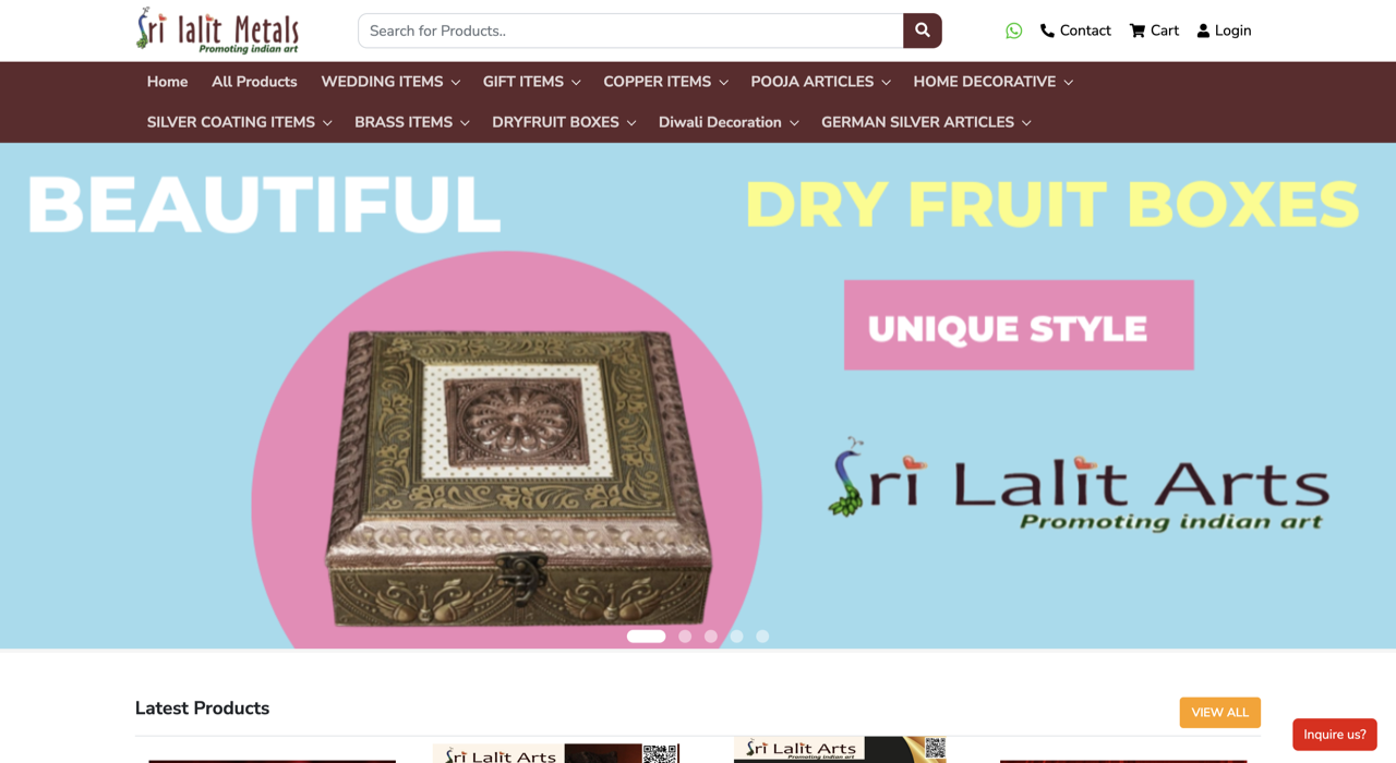 Screenshot of srilalitarts.com