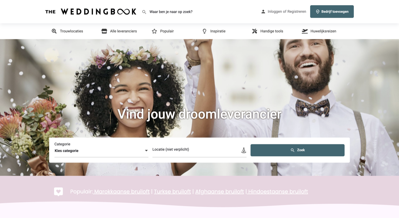 Screenshot of theweddingbook.nl